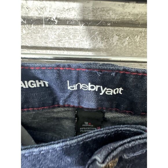 Women’s Lane Bryant Denim Jeans Dark Wash Straight Leg Plus Size 18 - Picture 8 of 15